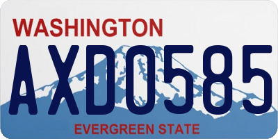 WA license plate AXD0585