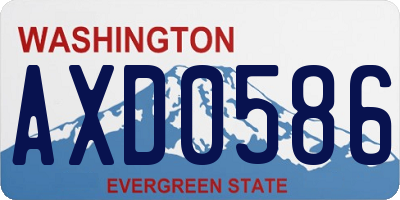 WA license plate AXD0586