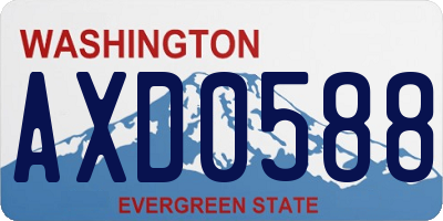 WA license plate AXD0588