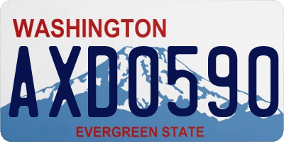 WA license plate AXD0590