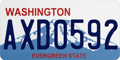 WA license plate AXD0592
