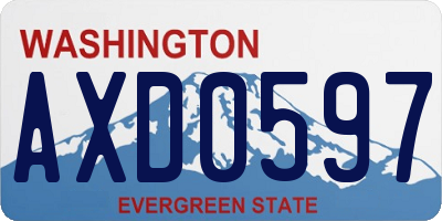 WA license plate AXD0597