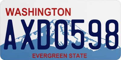 WA license plate AXD0598