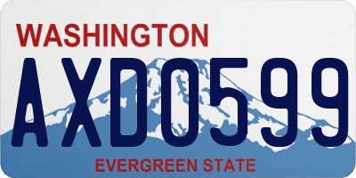 WA license plate AXD0599