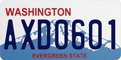 WA license plate AXD0601