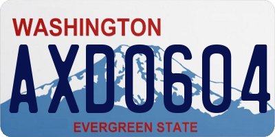 WA license plate AXD0604
