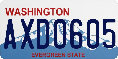 WA license plate AXD0605