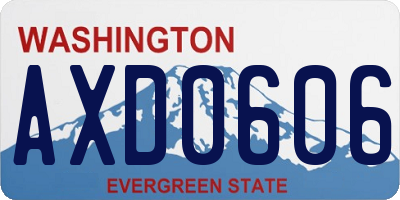 WA license plate AXD0606