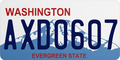 WA license plate AXD0607