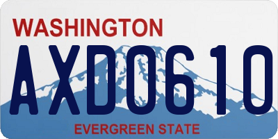 WA license plate AXD0610