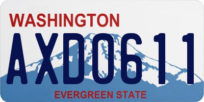 WA license plate AXD0611