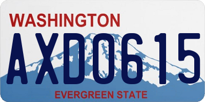 WA license plate AXD0615