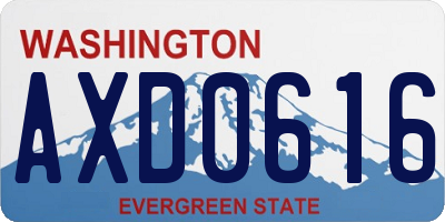 WA license plate AXD0616