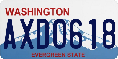 WA license plate AXD0618