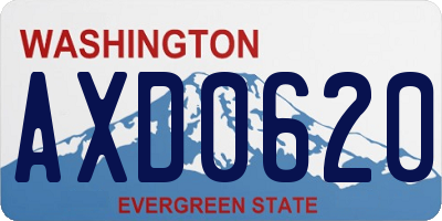 WA license plate AXD0620
