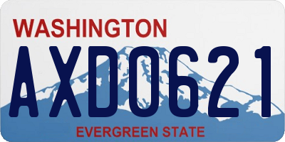 WA license plate AXD0621