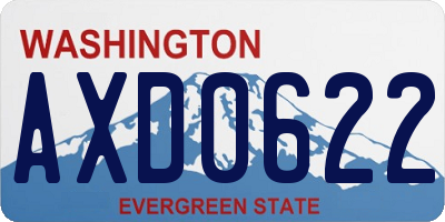 WA license plate AXD0622