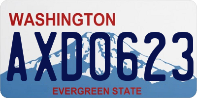 WA license plate AXD0623