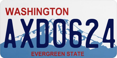 WA license plate AXD0624