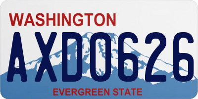 WA license plate AXD0626