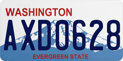 WA license plate AXD0628