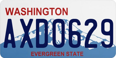WA license plate AXD0629