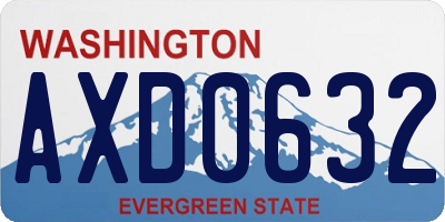 WA license plate AXD0632