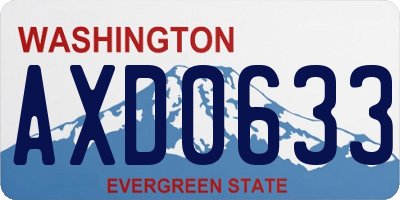 WA license plate AXD0633