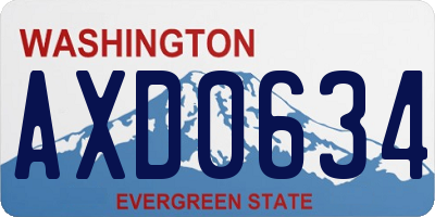 WA license plate AXD0634