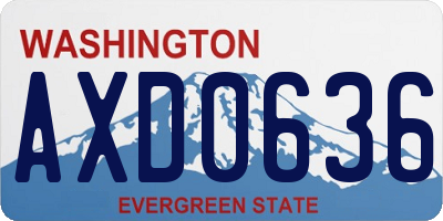WA license plate AXD0636