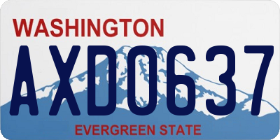 WA license plate AXD0637
