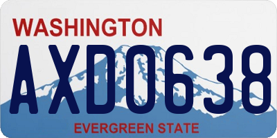 WA license plate AXD0638