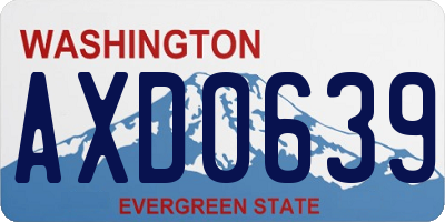 WA license plate AXD0639