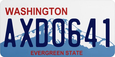 WA license plate AXD0641
