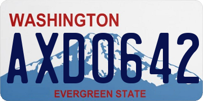 WA license plate AXD0642