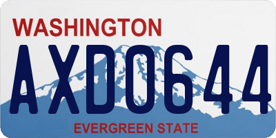 WA license plate AXD0644