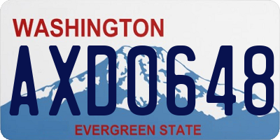 WA license plate AXD0648