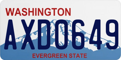 WA license plate AXD0649