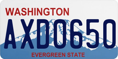 WA license plate AXD0650