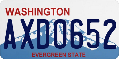 WA license plate AXD0652