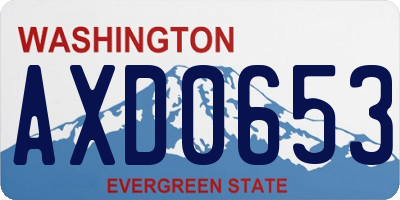 WA license plate AXD0653