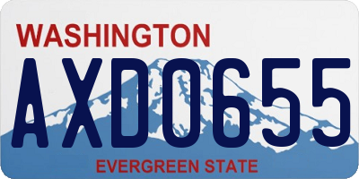 WA license plate AXD0655