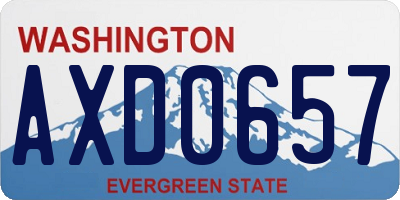 WA license plate AXD0657