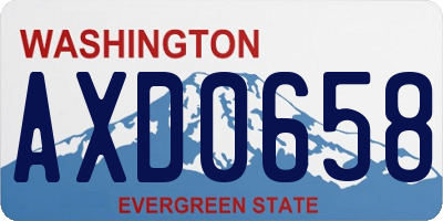 WA license plate AXD0658