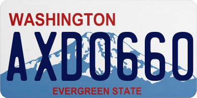 WA license plate AXD0660