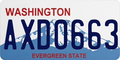 WA license plate AXD0663