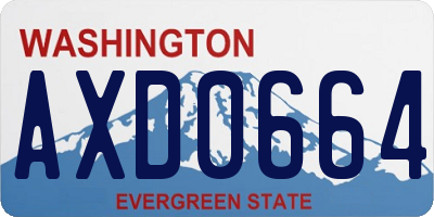 WA license plate AXD0664