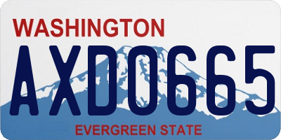 WA license plate AXD0665