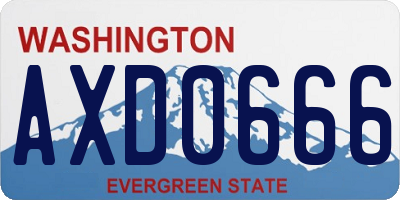 WA license plate AXD0666