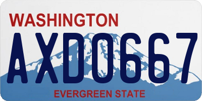 WA license plate AXD0667